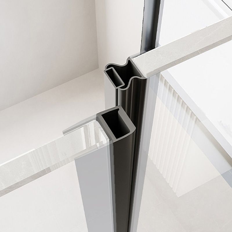 Pivot Shower Door Gray Semi Frameless Clear Glass Shower Screen Clearhalo 'Bathroom Remodel & Bathroom Fixtures' 'Home Improvement' 'home_improvement' 'home_improvement_shower_tub_doors' 'Shower and Tub Doors' 'shower_tub_doors' 'Showers & Bathtubs' 1200x1200_6fe5a7ba-b57b-4e68-9af9-289b8f039780