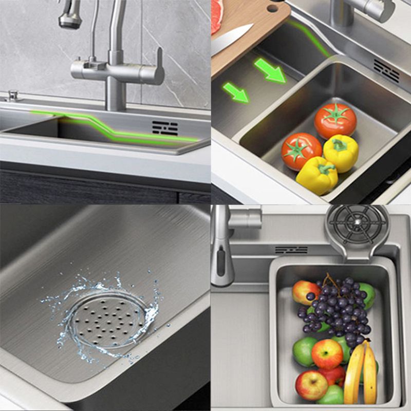 Contemporary Style Kitchen Sink Stainless Steel 3 Holes Kitchen Sink Clearhalo 'Home Improvement' 'home_improvement' 'home_improvement_kitchen_sinks' 'Kitchen Remodel & Kitchen Fixtures' 'Kitchen Sinks & Faucet Components' 'Kitchen Sinks' 'kitchen_sinks' 1200x1200_6fefe002-0fad-4ee8-912c-370710980bf0