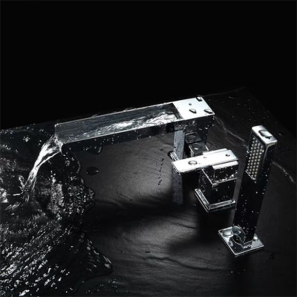 Modern Bathtub Faucet Solid Color Deck Mount Roman Tub Faucets Clearhalo 'Bathroom Remodel & Bathroom Fixtures' 'Bathtub Faucets' 'bathtub_faucets' 'Home Improvement' 'home_improvement' 'home_improvement_bathtub_faucets' 1200x1200_6ff92e1c-1211-4db1-9ae6-a5ba29633aad