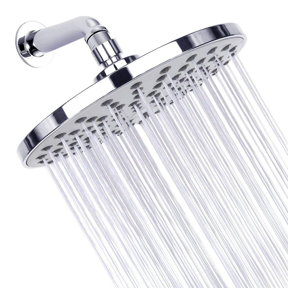Contemporary Fixed Shower Head Round Shower Head Combo in Silver Clearhalo 'Bathroom Remodel & Bathroom Fixtures' 'Home Improvement' 'home_improvement' 'home_improvement_shower_heads' 'Shower Heads' 'shower_heads' 'Showers & Bathtubs Plumbing' 'Showers & Bathtubs' 1200x1200_703ae5f0-4167-4001-a5fc-19e094c2fbe5