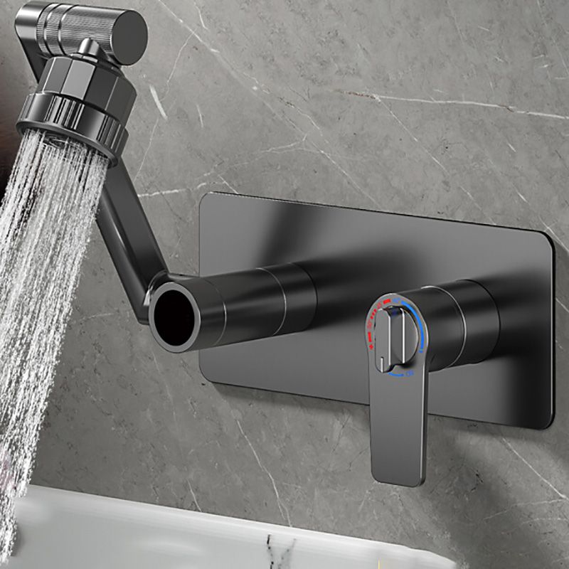 Modern Widespread Wall Mounted Bathroom Sink Faucet Lever Handle Low Arc Faucet Clearhalo 'Bathroom Remodel & Bathroom Fixtures' 'Bathroom Sink Faucets' 'Bathroom Sinks & Faucet Components' 'bathroom_sink_faucets' 'Home Improvement' 'home_improvement' 'home_improvement_bathroom_sink_faucets' 1200x1200_704c2e45-ab97-4bdf-9de0-f6e0d3170e0b