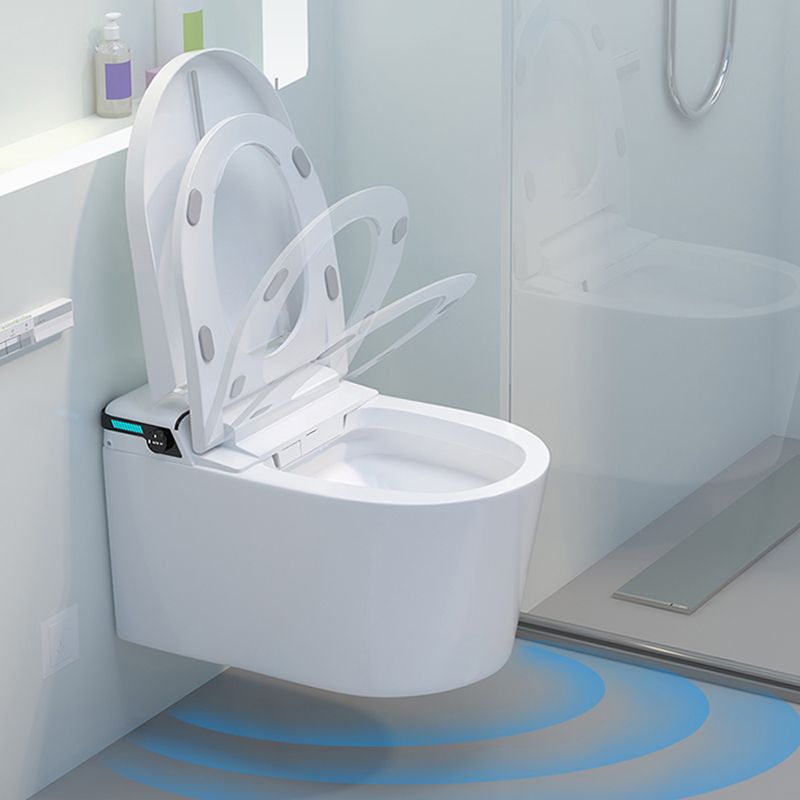 Elongated Smart Wall Mounted Bidet 14.17" H Cotton White Bidet with Unlimited Warm Water Clearhalo 'Bathroom Remodel & Bathroom Fixtures' 'Bidets' 'Home Improvement' 'home_improvement' 'home_improvement_bidets' 'Toilets & Bidets' 1200x1200_705d9f9c-84ee-42fc-9872-ab176af645f7