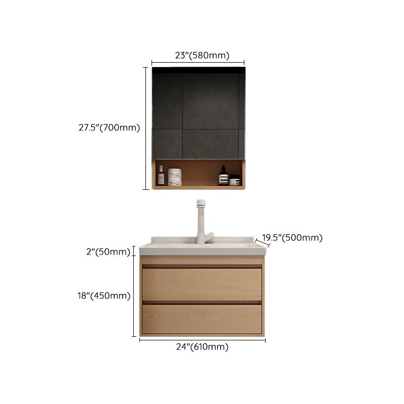 Wall Mount Vanity Mirror Single Sink Rectangle Door Wood Vanity with Drawers Clearhalo 'Bathroom Remodel & Bathroom Fixtures' 'Bathroom Vanities' 'bathroom_vanities' 'Home Improvement' 'home_improvement' 'home_improvement_bathroom_vanities' 1200x1200_706458b8-4e26-4b43-bd7d-2bf00e1bfbbd