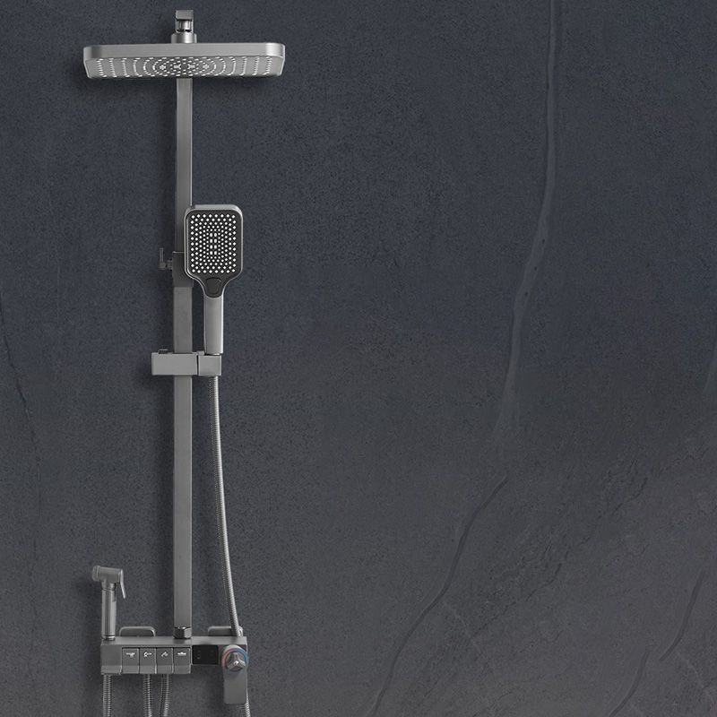 Grey Shower Set Lever Handle Shower Hose Wall-Mounted Handshower Shower Set Clearhalo 'Bathroom Remodel & Bathroom Fixtures' 'Home Improvement' 'home_improvement' 'home_improvement_shower_faucets' 'Shower Faucets & Systems' 'shower_faucets' 'Showers & Bathtubs Plumbing' 'Showers & Bathtubs' 1200x1200_706cbb6f-354d-4b21-9114-263a4c7896f9