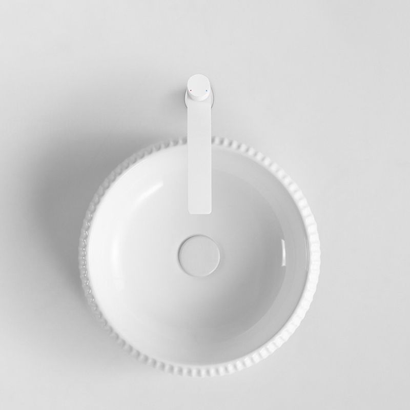 Contemporary Bathroom Sink Porcelain Round Vessel Lavatory Sink with Pop-Up Drain Clearhalo 'Bathroom Remodel & Bathroom Fixtures' 'Bathroom Sinks & Faucet Components' 'Bathroom Sinks' 'bathroom_sink' 'Home Improvement' 'home_improvement' 'home_improvement_bathroom_sink' 1200x1200_70768036-3642-4258-af54-8d4226a757bf