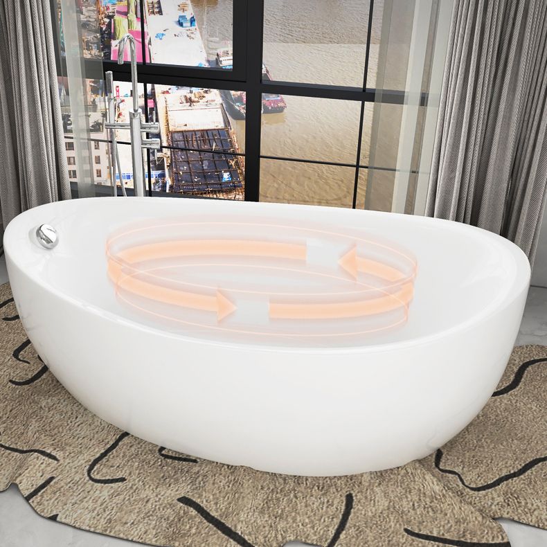 White Freestanding Bath Acrylic Soaking Oval Modern Bathtub Clearhalo 'Bathroom Remodel & Bathroom Fixtures' 'Bathtubs' 'Home Improvement' 'home_improvement' 'home_improvement_bathtubs' 'Showers & Bathtubs' 1200x1200_707f569f-3ef6-42af-b4dc-940f56f681f5
