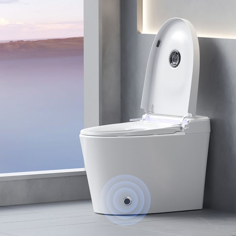 Elongated Contemporary Smart Toilet White Ceramic Foot Sensor Clearhalo 'Bathroom Remodel & Bathroom Fixtures' 'Bidets' 'Home Improvement' 'home_improvement' 'home_improvement_bidets' 'Toilets & Bidets' 1200x1200_709fb305-cb8f-4b6e-8c6c-e016c0053f9f