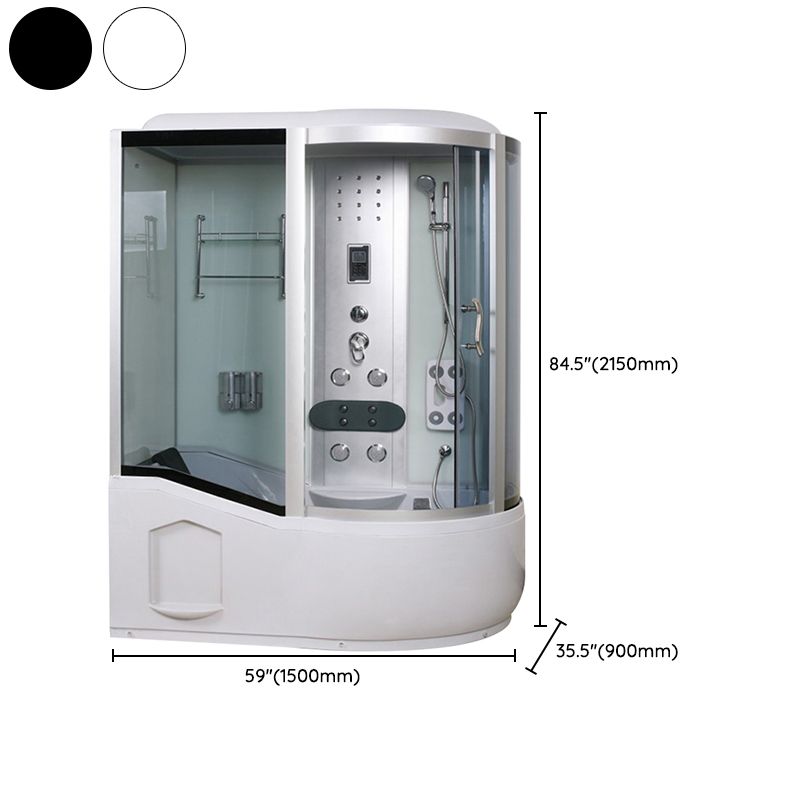 Framed Tub & Shower Kit Single Sliding Rounded Tinted Tub & Shower Kit Clearhalo 'Bathroom Remodel & Bathroom Fixtures' 'Home Improvement' 'home_improvement' 'home_improvement_shower_stalls_enclosures' 'Shower Stalls & Enclosures' 'shower_stalls_enclosures' 'Showers & Bathtubs' 1200x1200_70b5913f-f119-4d96-b349-ad718c06908a