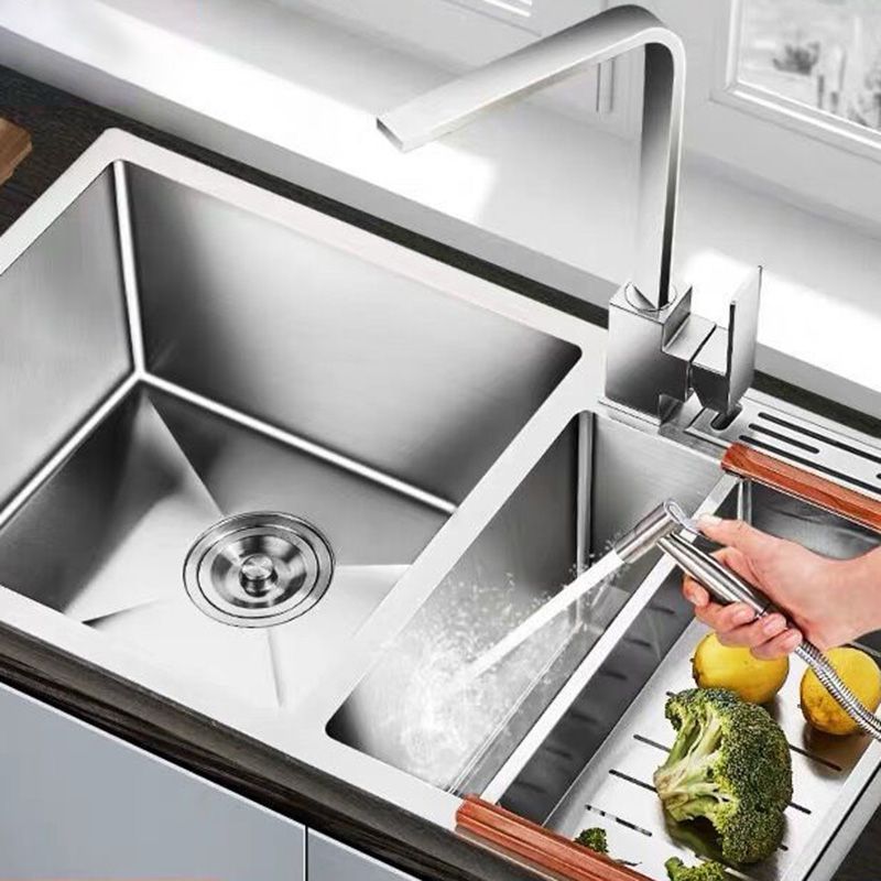 Modern Style Kitchen Sink Stainless Steel Dirt Resistant Kitchen Sink Clearhalo 'Home Improvement' 'home_improvement' 'home_improvement_kitchen_sinks' 'Kitchen Remodel & Kitchen Fixtures' 'Kitchen Sinks & Faucet Components' 'Kitchen Sinks' 'kitchen_sinks' 1200x1200_70c81681-70b3-4b3b-9e51-f9cfa238befa