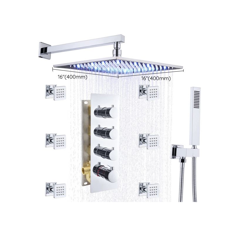Shower System Ceiling Mounted Massage Jets Square Rain Shower Head Shower Trim Clearhalo 'Bathroom Remodel & Bathroom Fixtures' 'Home Improvement' 'home_improvement' 'home_improvement_shower_faucets' 'Shower Faucets & Systems' 'shower_faucets' 'Showers & Bathtubs Plumbing' 'Showers & Bathtubs' 1200x1200_70d9ddda-1303-4c87-8ecf-1ae2087d95db