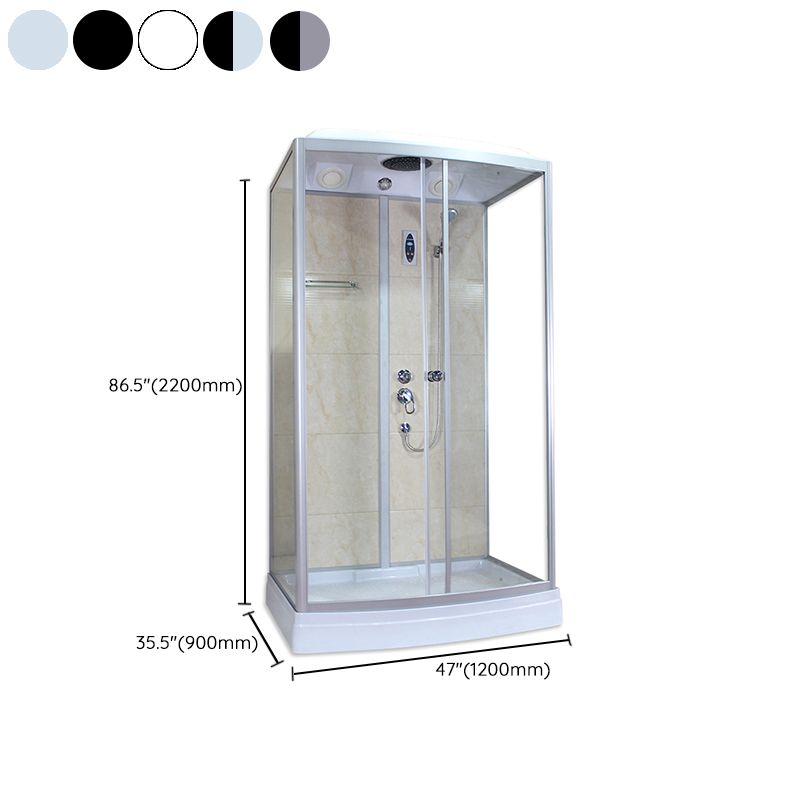 Corner Framed Shower Stall Single Sliding Tempered Glass Shower Stall Clearhalo 'Bathroom Remodel & Bathroom Fixtures' 'Home Improvement' 'home_improvement' 'home_improvement_shower_stalls_enclosures' 'Shower Stalls & Enclosures' 'shower_stalls_enclosures' 'Showers & Bathtubs' 1200x1200_70e050ec-36f0-42c0-b9d2-4d0d34748c1d