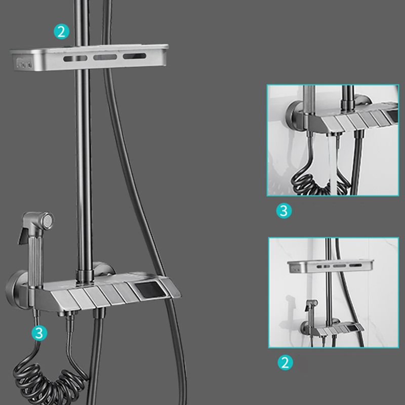 Contemporary Shower System Slide Bar Handheld Shower Head Wall Mounted Shower Set Clearhalo 'Bathroom Remodel & Bathroom Fixtures' 'Home Improvement' 'home_improvement' 'home_improvement_shower_faucets' 'Shower Faucets & Systems' 'shower_faucets' 'Showers & Bathtubs Plumbing' 'Showers & Bathtubs' 1200x1200_70f33d82-c879-40e9-8697-fe3664684ae9