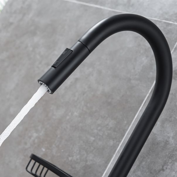 Modern Pull Down Kitchen Faucet Single Handle Faucet with Pull Out Sprayer Clearhalo 'Home Improvement' 'home_improvement' 'home_improvement_kitchen_faucets' 'Kitchen Faucets' 'Kitchen Remodel & Kitchen Fixtures' 'Kitchen Sinks & Faucet Components' 'kitchen_faucets' 1200x1200_71056d89-ab46-4c0d-a16e-9de8811064e6