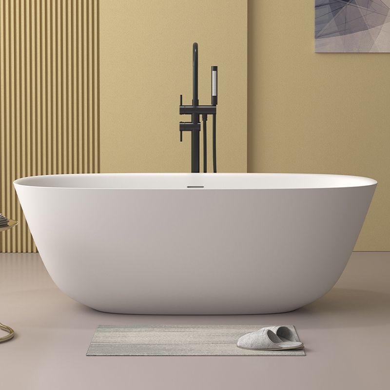 Modern Stone Oval Bathtub Freestanding Soaking Bath Tub , 22.05-inch Tall Clearhalo 'Bathroom Remodel & Bathroom Fixtures' 'Bathtubs' 'Home Improvement' 'home_improvement' 'home_improvement_bathtubs' 'Showers & Bathtubs' 1200x1200_710790ae-e9b5-4820-a998-157650b5426b