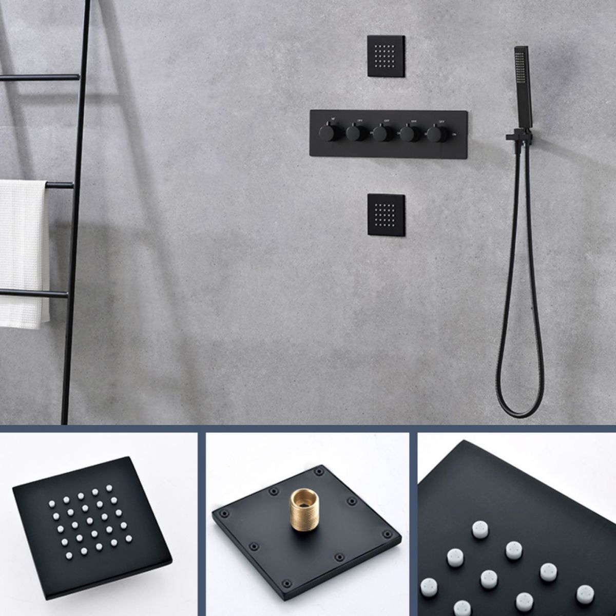 Modern Shower Head Combo Brass Slide Bar Included Wall Mounted Shower System Clearhalo 'Bathroom Remodel & Bathroom Fixtures' 'Home Improvement' 'home_improvement' 'home_improvement_shower_faucets' 'Shower Faucets & Systems' 'shower_faucets' 'Showers & Bathtubs Plumbing' 'Showers & Bathtubs' 1200x1200_711b5243-5c58-4d1e-be7b-c619e7f50b99