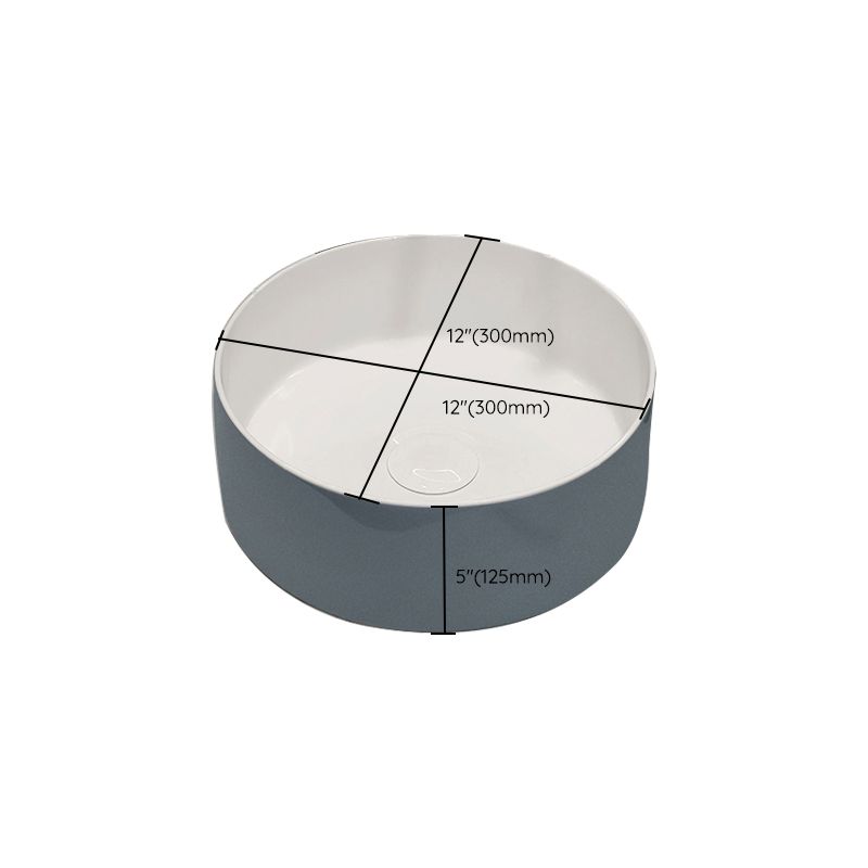 Modern Style Vessel Bathroom Sink Round Ceramic Vessel Bathroom Sink Clearhalo 'Bathroom Remodel & Bathroom Fixtures' 'Bathroom Sinks & Faucet Components' 'Bathroom Sinks' 'bathroom_sink' 'Home Improvement' 'home_improvement' 'home_improvement_bathroom_sink' 1200x1200_712a90d5-0052-4b61-bd15-2e65e4341640
