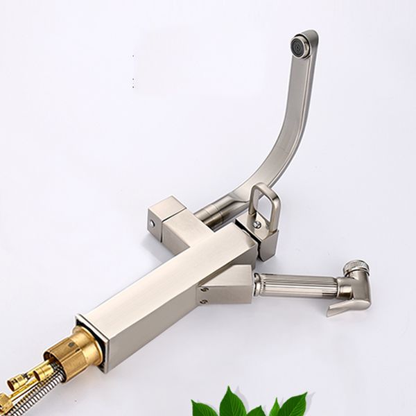 Metal Standard Kitchen Faucet Modern Style Kitchen Faucet with Pull out Sprayer Clearhalo 'Home Improvement' 'home_improvement' 'home_improvement_kitchen_faucets' 'Kitchen Faucets' 'Kitchen Remodel & Kitchen Fixtures' 'Kitchen Sinks & Faucet Components' 'kitchen_faucets' 1200x1200_712bc479-a09a-4ab7-98bf-cd804b8882db