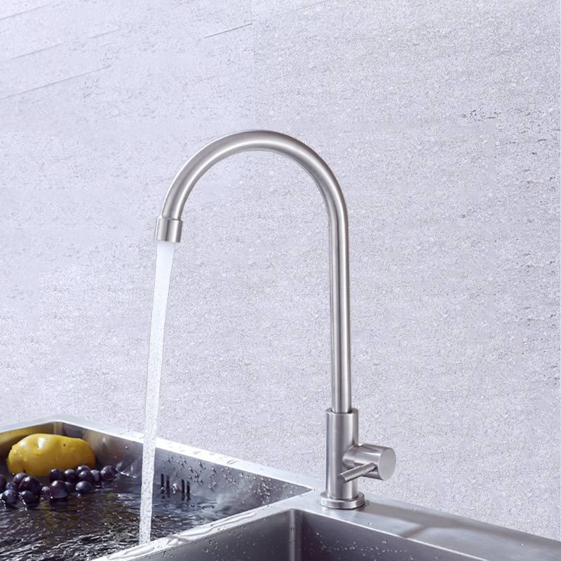 Contemporary Single Handle Faucet Standard Kitchen Faucet Pull down 1-Hold Water Filler Clearhalo 'Home Improvement' 'home_improvement' 'home_improvement_kitchen_faucets' 'Kitchen Faucets' 'Kitchen Remodel & Kitchen Fixtures' 'Kitchen Sinks & Faucet Components' 'kitchen_faucets' 1200x1200_713b3323-f476-424b-a6d4-e79b1053ba56