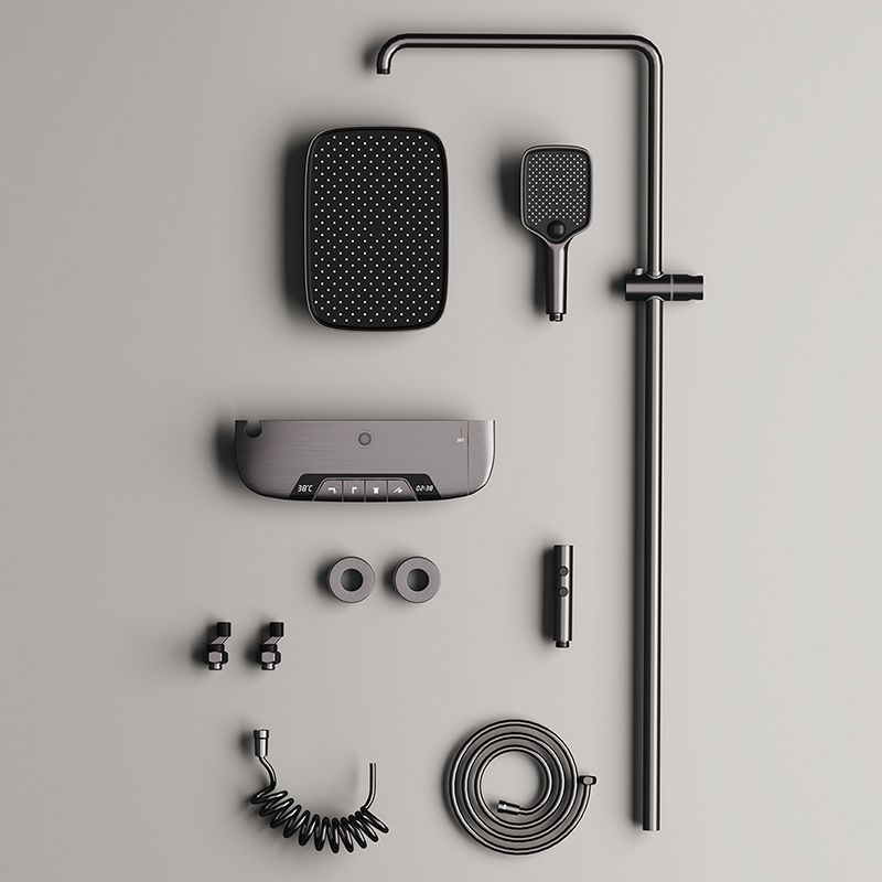 Modern Shower Head Combo Brass Swivel Slide Bar Included Wall Mounted Shower System Clearhalo 'Bathroom Remodel & Bathroom Fixtures' 'Home Improvement' 'home_improvement' 'home_improvement_shower_faucets' 'Shower Faucets & Systems' 'shower_faucets' 'Showers & Bathtubs Plumbing' 'Showers & Bathtubs' 1200x1200_713ea4db-1569-4362-a471-84b93fc7b143