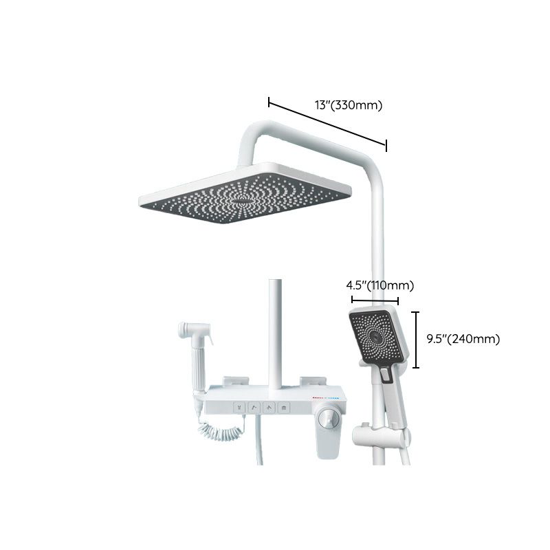 Wall Mounted Shower Combo Adjustable Spray Pattern Shower System with Thermostatic Clearhalo 'Bathroom Remodel & Bathroom Fixtures' 'Home Improvement' 'home_improvement' 'home_improvement_shower_faucets' 'Shower Faucets & Systems' 'shower_faucets' 'Showers & Bathtubs Plumbing' 'Showers & Bathtubs' 1200x1200_714253be-e5dd-41b3-9c6a-80c820b62678