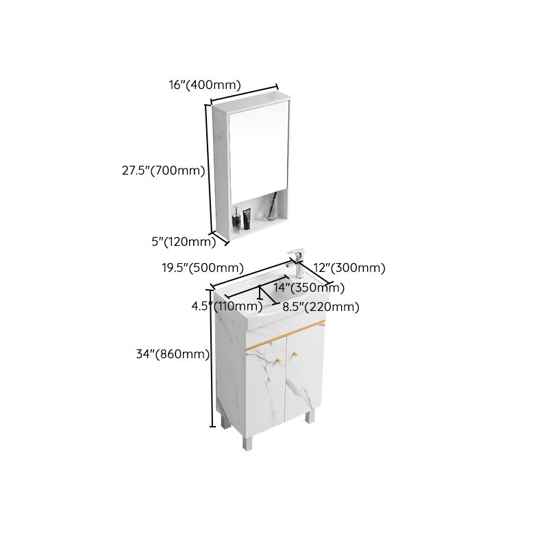 Modern Single Sink Bathroom Vanity White Ceramic Top Rectangular Vanity Set Clearhalo 'Bathroom Remodel & Bathroom Fixtures' 'Bathroom Vanities' 'bathroom_vanities' 'Home Improvement' 'home_improvement' 'home_improvement_bathroom_vanities' 1200x1200_71454123-491b-46e1-8366-b262b65f8d34