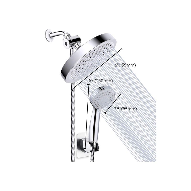 Silver Dual Shower Head with Hose Modern Style Wall-Mount Showerhead Clearhalo 'Bathroom Remodel & Bathroom Fixtures' 'Home Improvement' 'home_improvement' 'home_improvement_shower_heads' 'Shower Heads' 'shower_heads' 'Showers & Bathtubs Plumbing' 'Showers & Bathtubs' 1200x1200_7148c6e2-1e79-49a9-a7e0-f01724a7b573