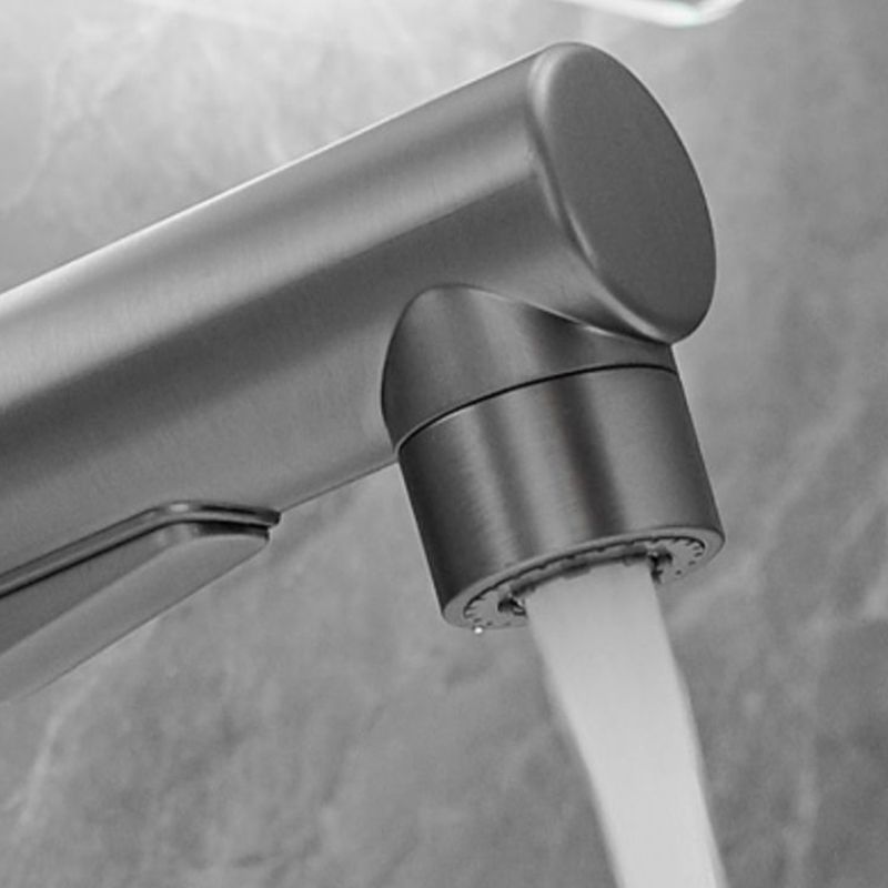 Modern Style Retractable Vessel Faucet Single-handle Low Arc Copper Vessel Faucet Clearhalo 'Bathroom Remodel & Bathroom Fixtures' 'Bathroom Sink Faucets' 'Bathroom Sinks & Faucet Components' 'bathroom_sink_faucets' 'Home Improvement' 'home_improvement' 'home_improvement_bathroom_sink_faucets' 1200x1200_7159e677-0bd4-4be9-9382-dfbdada1f07a