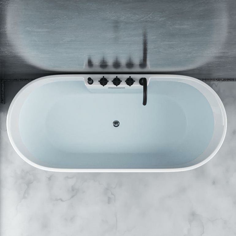 Oval Freestanding Modern Bath Acrylic Soaking White Center Bathtub Clearhalo 'Bathroom Remodel & Bathroom Fixtures' 'Bathtubs' 'Home Improvement' 'home_improvement' 'home_improvement_bathtubs' 'Showers & Bathtubs' 1200x1200_7188d8d4-85a6-42db-b314-b02b027926df