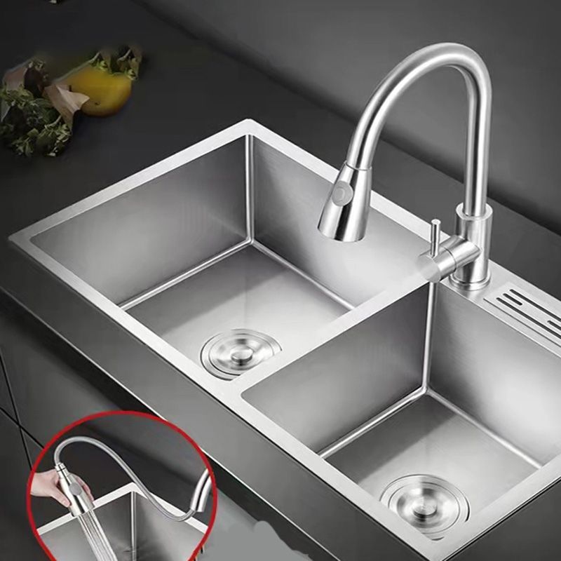 Double Basin Kitchen Sink Contemporary with Drain Assembly Sink Clearhalo 'Home Improvement' 'home_improvement' 'home_improvement_kitchen_sinks' 'Kitchen Remodel & Kitchen Fixtures' 'Kitchen Sinks & Faucet Components' 'Kitchen Sinks' 'kitchen_sinks' 1200x1200_718bd0d6-76a4-4ff1-97c9-496aa71d2fb2