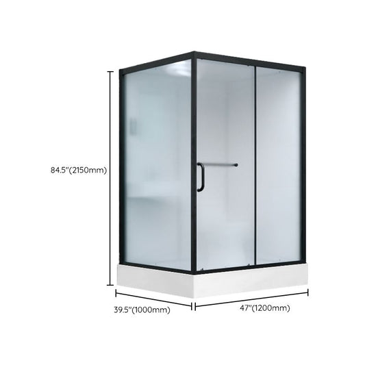Shower Enclosure Clear Framed Single Sliding Rectangle Black Shower Stall Clearhalo 'Bathroom Remodel & Bathroom Fixtures' 'Home Improvement' 'home_improvement' 'home_improvement_shower_stalls_enclosures' 'Shower Stalls & Enclosures' 'shower_stalls_enclosures' 'Showers & Bathtubs' 1200x1200_718e9b98-cffe-4586-9698-0ca15553859a