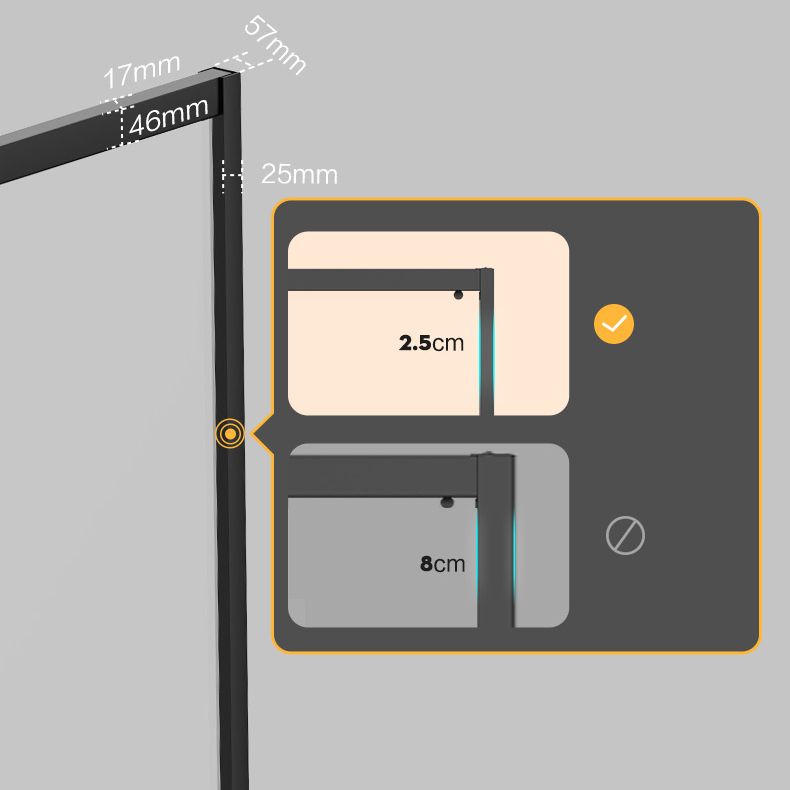 Semi-Frameless Tempered Glass Shower Enclosure with Half-Framed Shower Enclosure Clearhalo 'Bathroom Remodel & Bathroom Fixtures' 'Home Improvement' 'home_improvement' 'home_improvement_shower_stalls_enclosures' 'Shower Stalls & Enclosures' 'shower_stalls_enclosures' 'Showers & Bathtubs' 1200x1200_71976df5-1b67-4025-8295-97f74935124f