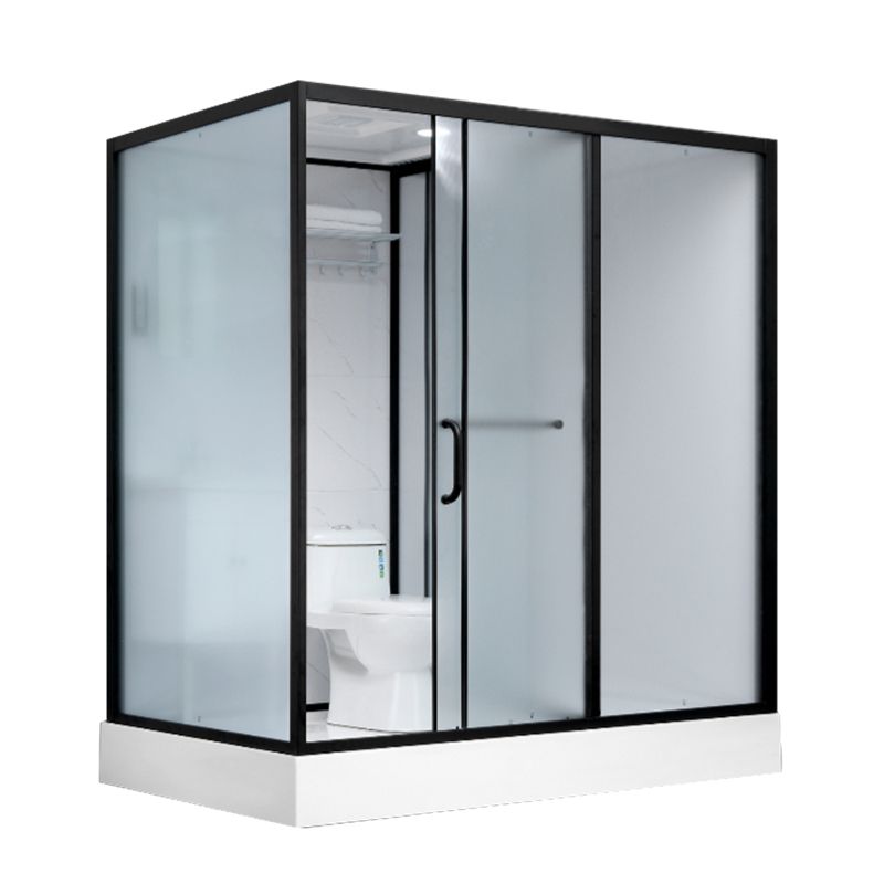 Single Sliding Shower Stall Rectangle Shower Stall with Rain Shower and Light Clearhalo 'Bathroom Remodel & Bathroom Fixtures' 'Home Improvement' 'home_improvement' 'home_improvement_shower_stalls_enclosures' 'Shower Stalls & Enclosures' 'shower_stalls_enclosures' 'Showers & Bathtubs' 1200x1200_71981266-9169-49a8-a194-2e7e94a44068