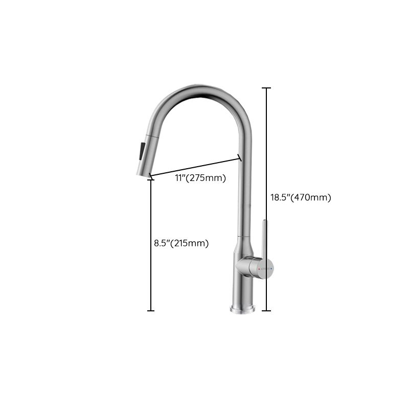 Traditional Kitchen Faucet Solid Color Standard Kitchen Faucet Clearhalo 'Home Improvement' 'home_improvement' 'home_improvement_kitchen_faucets' 'Kitchen Faucets' 'Kitchen Remodel & Kitchen Fixtures' 'Kitchen Sinks & Faucet Components' 'kitchen_faucets' 1200x1200_71c09d52-db4a-4c04-9d4f-973473272e32