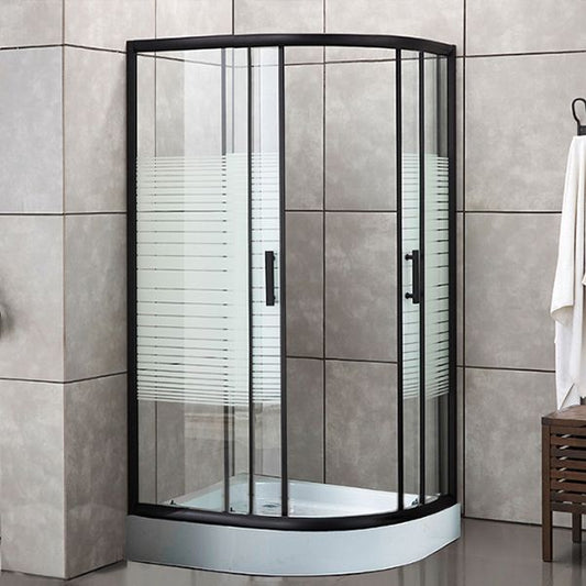 Contemporary Shower Stall Semicircle Metal Framed Shower Stall Clearhalo 'Bathroom Remodel & Bathroom Fixtures' 'Home Improvement' 'home_improvement' 'home_improvement_shower_stalls_enclosures' 'Shower Stalls & Enclosures' 'shower_stalls_enclosures' 'Showers & Bathtubs' 1200x1200_71c610e1-f074-4b40-88c3-d9c895baadee