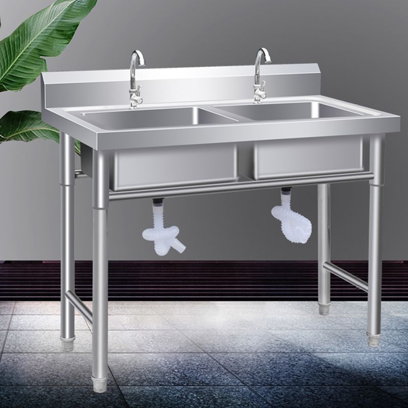 Contemporary Style Kitchen Sink All-in-one Stainless Steel Kitchen Sink Clearhalo 'Home Improvement' 'home_improvement' 'home_improvement_kitchen_sinks' 'Kitchen Remodel & Kitchen Fixtures' 'Kitchen Sinks & Faucet Components' 'Kitchen Sinks' 'kitchen_sinks' 1200x1200_71c823f2-5e24-49dc-ba94-6a6012b8c054