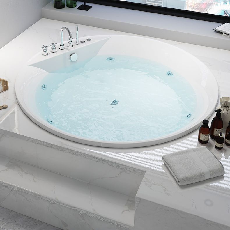 Modern White Acrylic Bath Tub Round Drop-in Bathtub for Home Clearhalo 'Bathroom Remodel & Bathroom Fixtures' 'Bathtubs' 'Home Improvement' 'home_improvement' 'home_improvement_bathtubs' 'Showers & Bathtubs' 1200x1200_71cf64f0-4731-44be-a200-995a7030f0b1