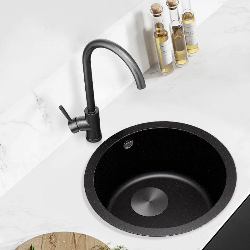 Contemporary Black Quartz Kitchen Sink Single Bowl Sink with Basket Strainer Clearhalo 'Home Improvement' 'home_improvement' 'home_improvement_kitchen_sinks' 'Kitchen Remodel & Kitchen Fixtures' 'Kitchen Sinks & Faucet Components' 'Kitchen Sinks' 'kitchen_sinks' 1200x1200_71d2637b-1466-41d9-854a-7c6c17652f8b