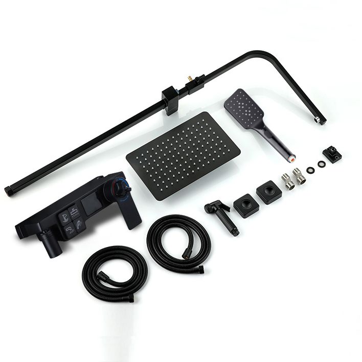 Modern Shower System Rectangle Spot Resist Handle Lever Wall Mounted Shower System Clearhalo 'Bathroom Remodel & Bathroom Fixtures' 'Home Improvement' 'home_improvement' 'home_improvement_shower_faucets' 'Shower Faucets & Systems' 'shower_faucets' 'Showers & Bathtubs Plumbing' 'Showers & Bathtubs' 1200x1200_71ed8e15-f226-46e0-b37c-bda922f74c4f