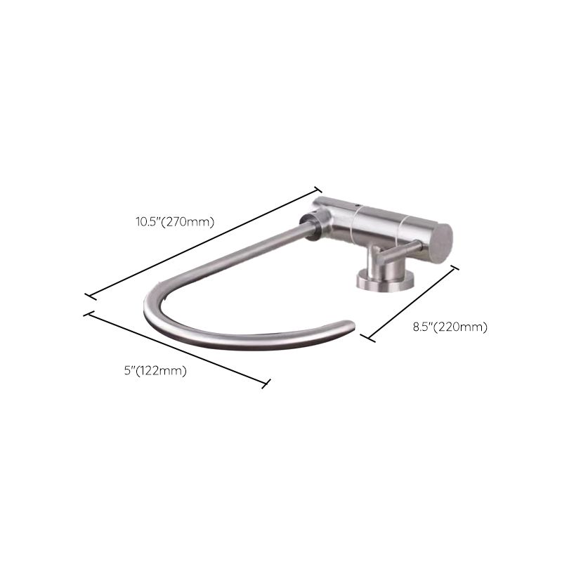 Modern 1-Handle Bar Faucet Standard Kitchen Faucet in Silver Clearhalo 'Home Improvement' 'home_improvement' 'home_improvement_kitchen_faucets' 'Kitchen Faucets' 'Kitchen Remodel & Kitchen Fixtures' 'Kitchen Sinks & Faucet Components' 'kitchen_faucets' 1200x1200_71ff4010-7173-45a2-962b-9a795205b380