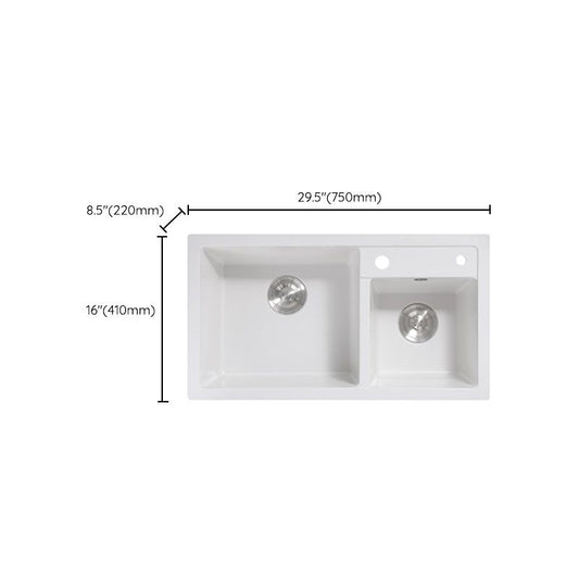 Classic Quartz Sink Double Bowl Solid Color Kitchen Sink with Faucet Clearhalo 'Home Improvement' 'home_improvement' 'home_improvement_kitchen_sinks' 'Kitchen Remodel & Kitchen Fixtures' 'Kitchen Sinks & Faucet Components' 'Kitchen Sinks' 'kitchen_sinks' 1200x1200_7201fedc-587a-4634-a733-08d3f26b88d3