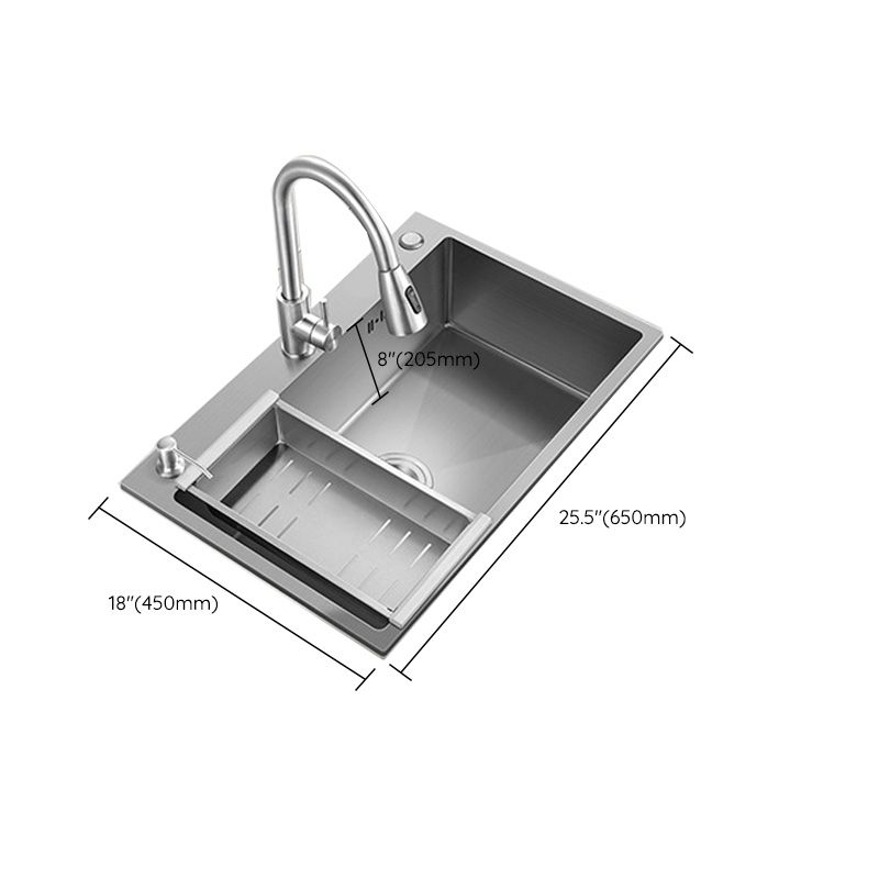 Stainless Steel Kitchen Sink Modern Kitchen Sink with Drain Assembly Clearhalo 'Home Improvement' 'home_improvement' 'home_improvement_kitchen_sinks' 'Kitchen Remodel & Kitchen Fixtures' 'Kitchen Sinks & Faucet Components' 'Kitchen Sinks' 'kitchen_sinks' 1200x1200_72088b99-11b7-4429-b26c-66d7f79b662b