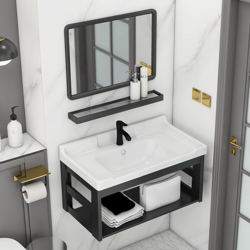 Modern Bathroom Vanity Cabinet Single Sink Space Saver Vanity Clearhalo 'Bathroom Remodel & Bathroom Fixtures' 'Bathroom Vanities' 'bathroom_vanities' 'Home Improvement' 'home_improvement' 'home_improvement_bathroom_vanities' 1200x1200_720fa6a3-96d8-43fd-99c0-f0c7033374df