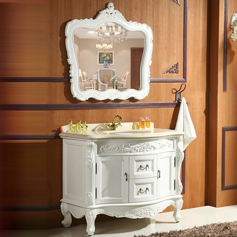 Traditional Bathroom Sink Vanity Wood Cabinet and 2 Drawers Mirror Included Vanity Set Clearhalo 'Bathroom Remodel & Bathroom Fixtures' 'Bathroom Vanities' 'bathroom_vanities' 'Home Improvement' 'home_improvement' 'home_improvement_bathroom_vanities' 1200x1200_723b05c8-ef9a-4f00-89b9-b3e031c1bf7e
