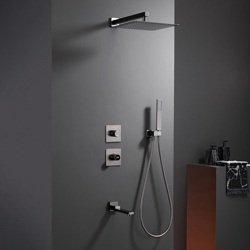 Modern Solid Color Shower Set Adjustable Spray Pattern Shower Head Combo Clearhalo 'Bathroom Remodel & Bathroom Fixtures' 'Home Improvement' 'home_improvement' 'home_improvement_shower_faucets' 'Shower Faucets & Systems' 'shower_faucets' 'Showers & Bathtubs Plumbing' 'Showers & Bathtubs' 1200x1200_724e09f5-f5ed-4c9a-a312-35f4d3fd4fa9