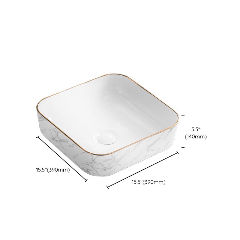 Contemporary Bathroom Sink Pop-Up Drain Porcelain Rectangular Vessel Bathroom Sink Clearhalo 'Bathroom Remodel & Bathroom Fixtures' 'Bathroom Sinks & Faucet Components' 'Bathroom Sinks' 'bathroom_sink' 'Home Improvement' 'home_improvement' 'home_improvement_bathroom_sink' 1200x1200_72715f1b-1ce6-4c69-97db-933fca83076a