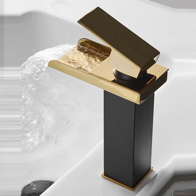 Waterfall Spout Vessel Sink Faucet Lever Handle Square Vessel Faucet Clearhalo 'Bathroom Remodel & Bathroom Fixtures' 'Bathroom Sink Faucets' 'Bathroom Sinks & Faucet Components' 'bathroom_sink_faucets' 'Home Improvement' 'home_improvement' 'home_improvement_bathroom_sink_faucets' 1200x1200_727b1d63-1eaa-4182-ad78-e20fe51821c6