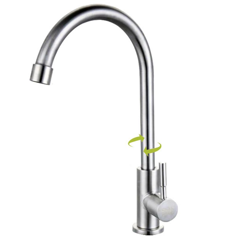 Stainless Steel Kitchen Faucet Single Handle Gooseneck Faucet Clearhalo 'Home Improvement' 'home_improvement' 'home_improvement_kitchen_faucets' 'Kitchen Faucets' 'Kitchen Remodel & Kitchen Fixtures' 'Kitchen Sinks & Faucet Components' 'kitchen_faucets' 1200x1200_7282e727-b2f1-43b6-b50a-6b6bfe013ed5