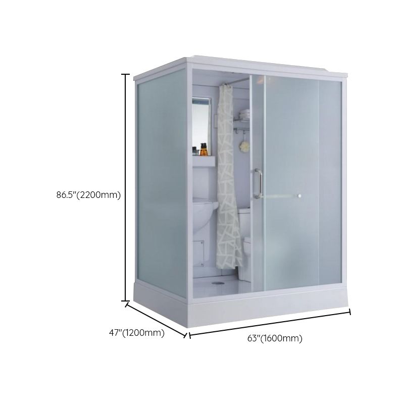 Contemporary Shower Stall Single Sliding Clear Shower Stall in White Clearhalo 'Bathroom Remodel & Bathroom Fixtures' 'Home Improvement' 'home_improvement' 'home_improvement_shower_stalls_enclosures' 'Shower Stalls & Enclosures' 'shower_stalls_enclosures' 'Showers & Bathtubs' 1200x1200_728b76fc-3739-424e-becf-9987246e6e84