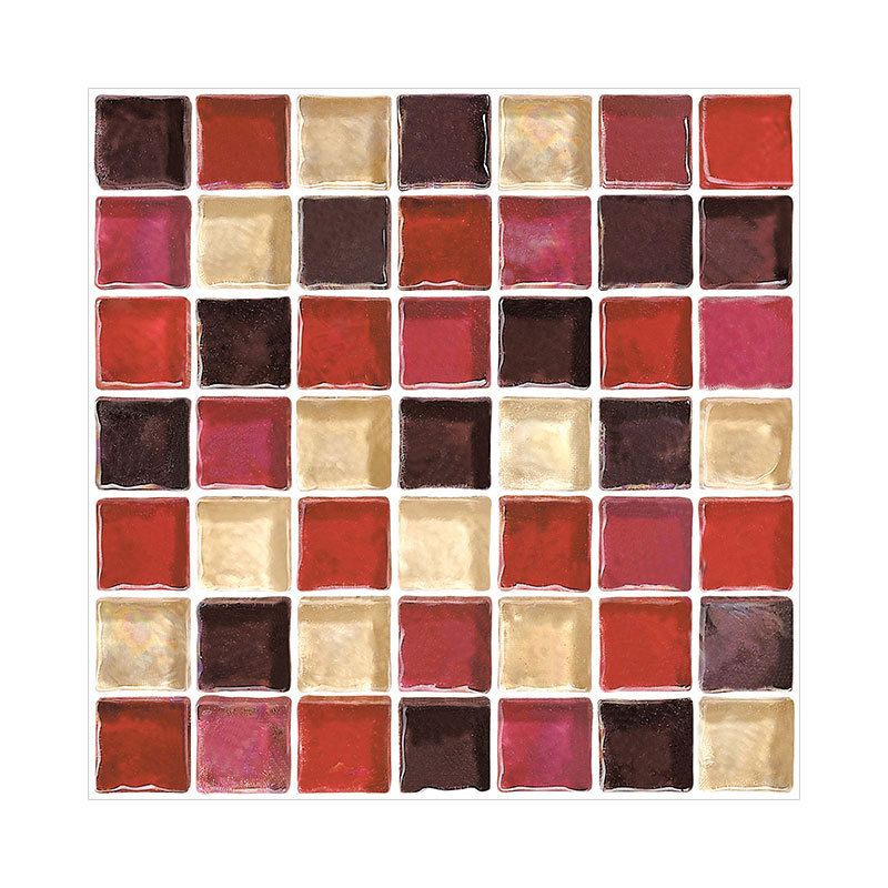 Mosaic Tile Wallpaper PVC Waterproof Peel and Stick Wall Tile with Square Shape Clearhalo 'Flooring 'Home Improvement' 'home_improvement' 'home_improvement_peel_stick_blacksplash' 'Peel & Stick Backsplash Tile' 'peel_stick_blacksplash' 'Walls & Ceilings' Walls and Ceiling' 1200x1200_72a43082-ea60-4d56-b849-504b1918e2d1
