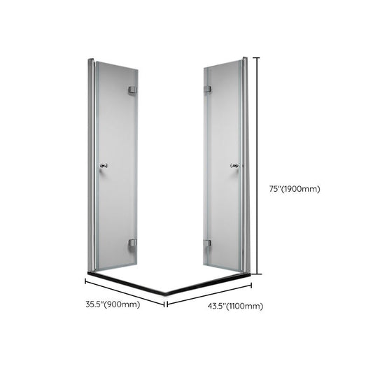 Semi Frameless Tempered Glass Shower Enclosure Folding Shower Screen Clearhalo 'Bathroom Remodel & Bathroom Fixtures' 'Home Improvement' 'home_improvement' 'home_improvement_shower_stalls_enclosures' 'Shower Stalls & Enclosures' 'shower_stalls_enclosures' 'Showers & Bathtubs' 1200x1200_72ad1599-0d45-480a-8fca-173221b8cc36